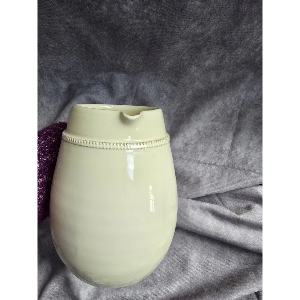 Pier 1 Stoneware Cream DecorativPitcher Off White Ivory Farmhouse Cottage Style